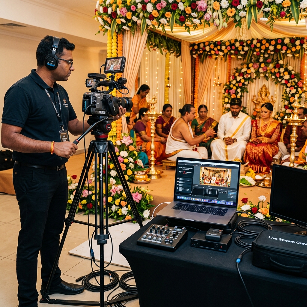 Professional live streaming technology and production setup